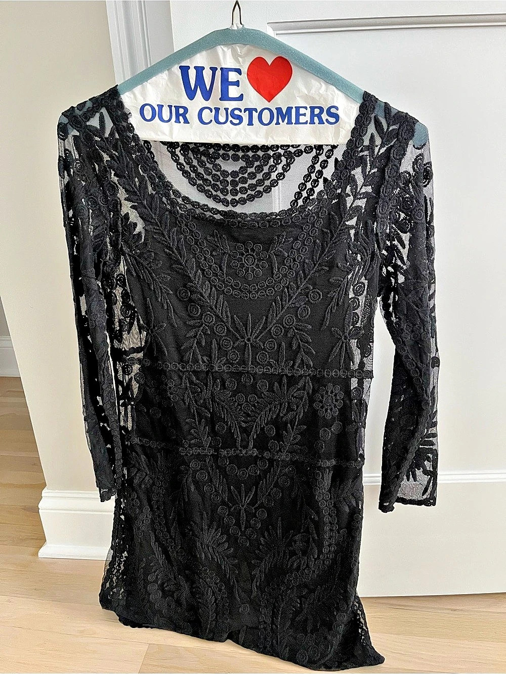 Express Black Lace Mini Dress Size XS